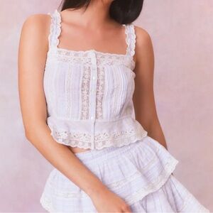 Vietta Cotton Stripe Tank Top-lavender size medium